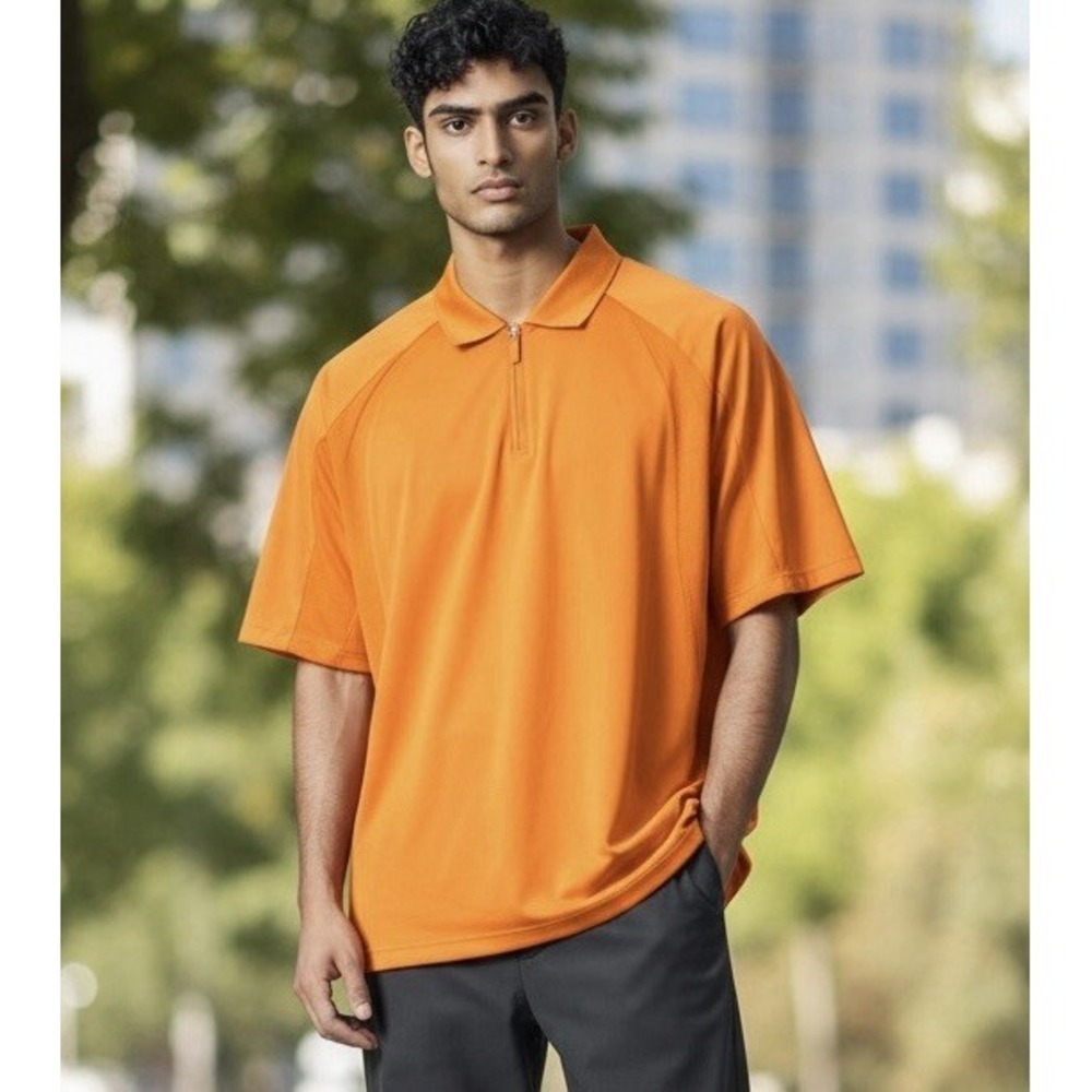 Adidas Golf 1/4 Zip Polo Shirt Mens 2XL Orange Golf Climacool Orange Casual